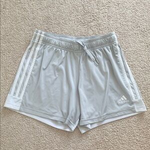 Adidas Women's Light Gray Athletic Shorts - NOT SEE THROUGH